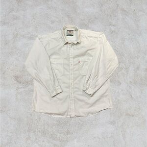 Vintage 90s mens Levis denim shirt in white with button up front